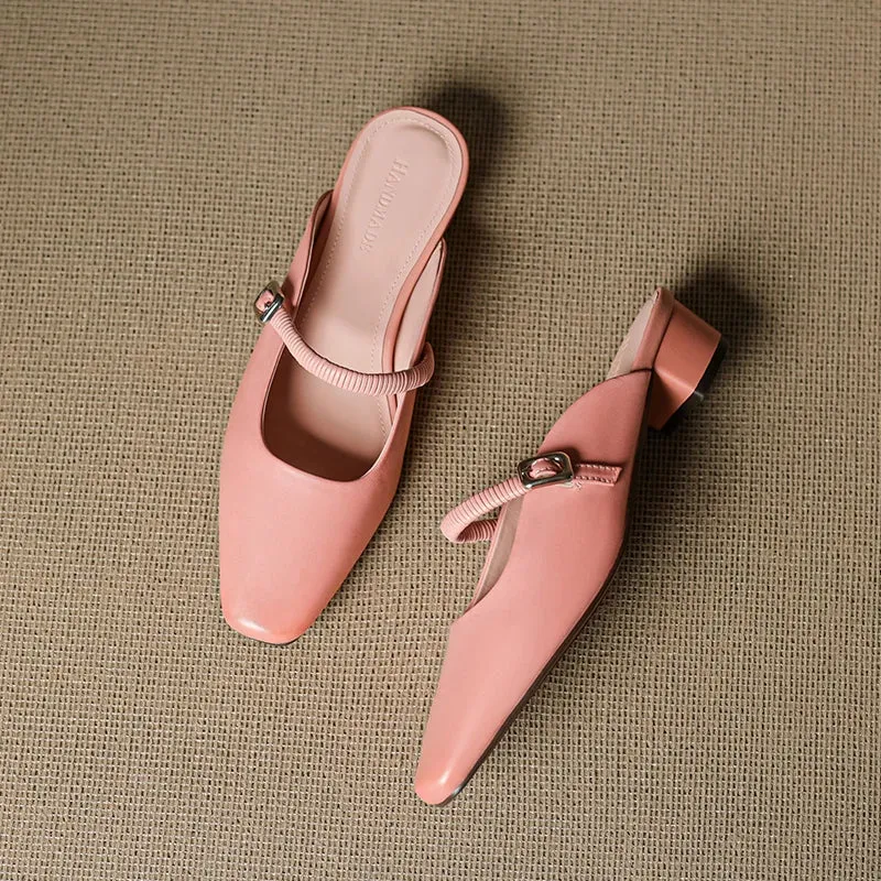 Lisa | Mules Mary Jane à Bout Carré