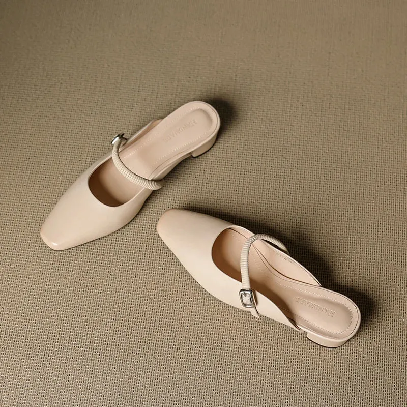 Lisa | Mules Mary Jane à Bout Carré