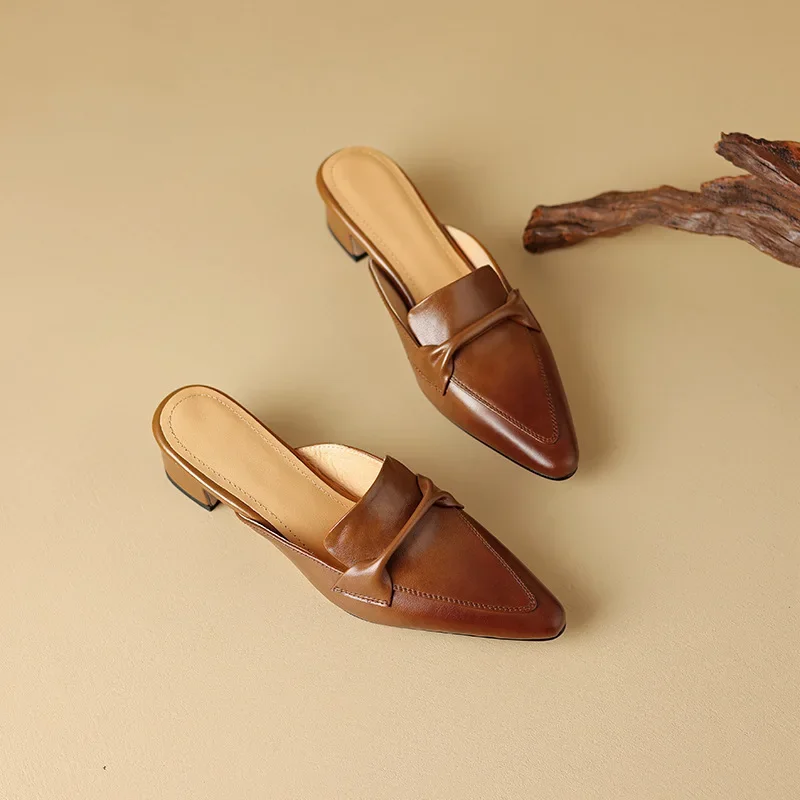 Marcella | Mules à Pointe avec Nœud