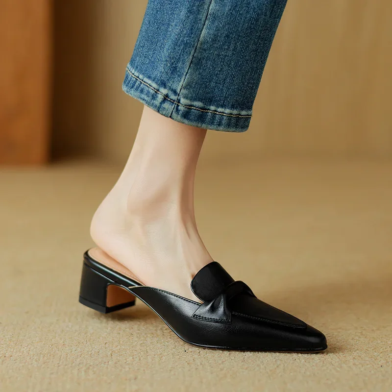 Marcella | Mules à Pointe avec Nœud