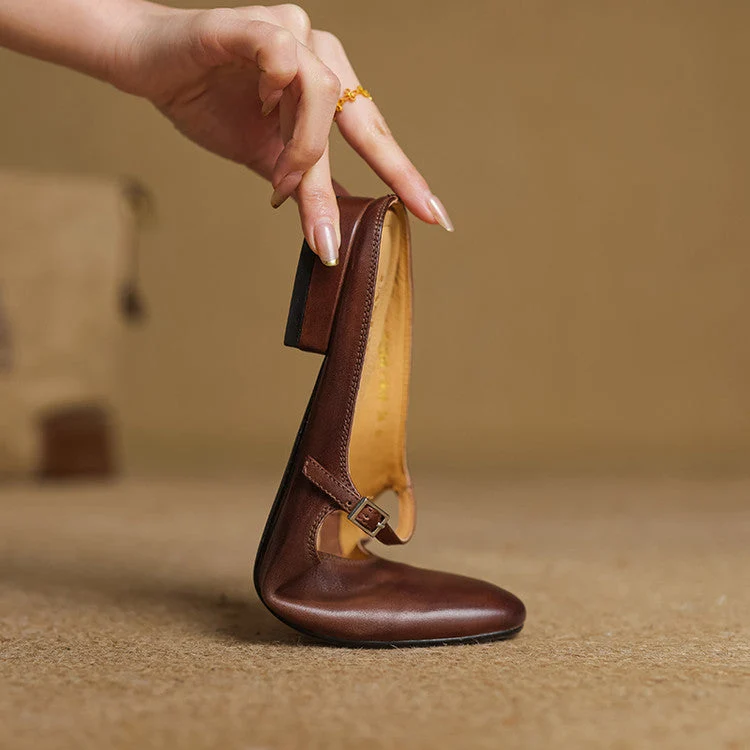 Luciana | Mules Mary Jane à Pointe Amande