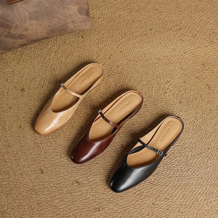 Luciana | Mules Mary Jane à Pointe Amande