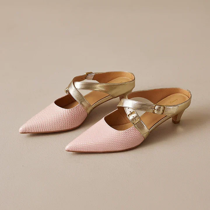 Ludovica | Mules à Bout Pointu avec Brides Croisées