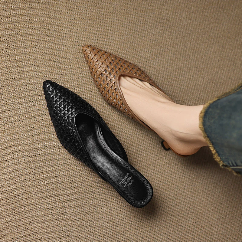 Maria | Mules Tressées à Pointe