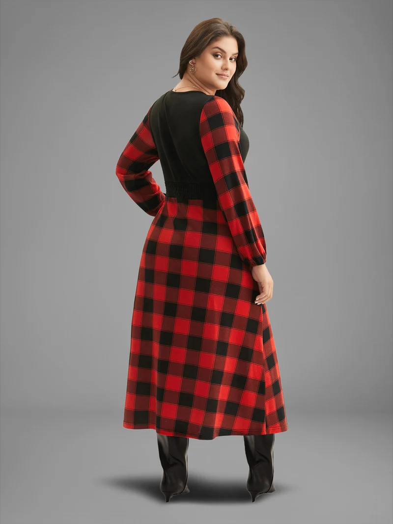 Vest Design Fit-and-Flare Midi Dress