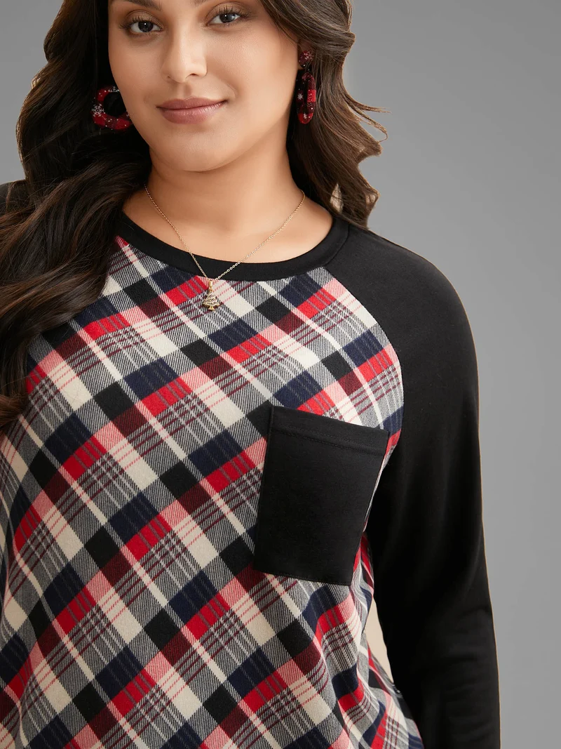 Color-block Design Patch Pocket Tee