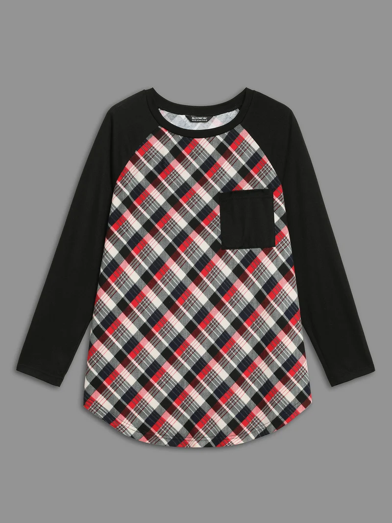 Color-block Design Patch Pocket Tee