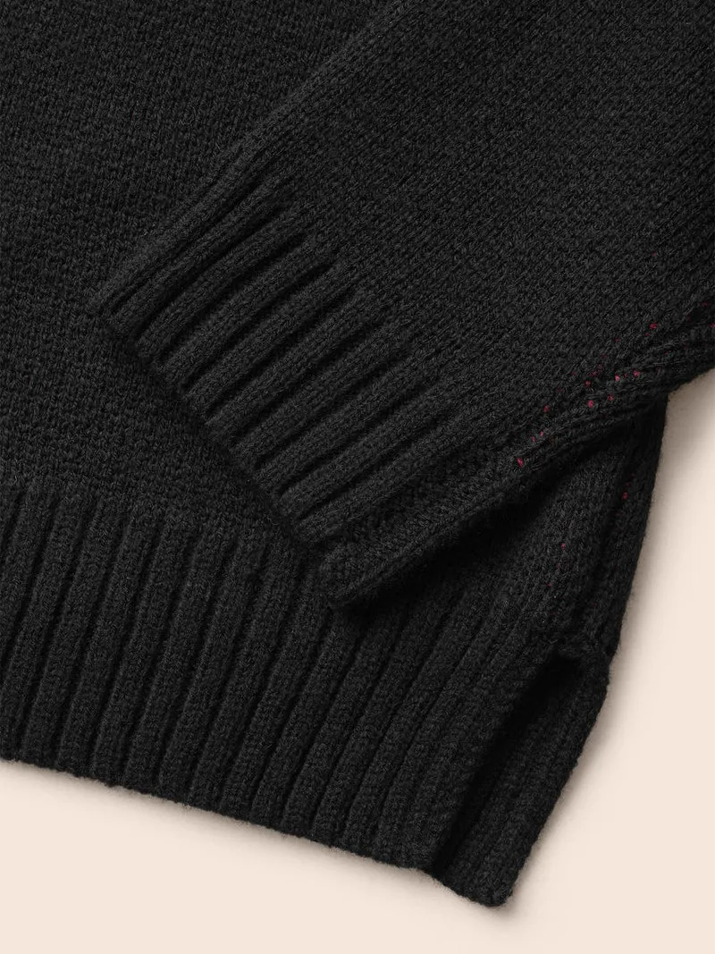 Polar Bear Motifs Turtle Neck Pullover