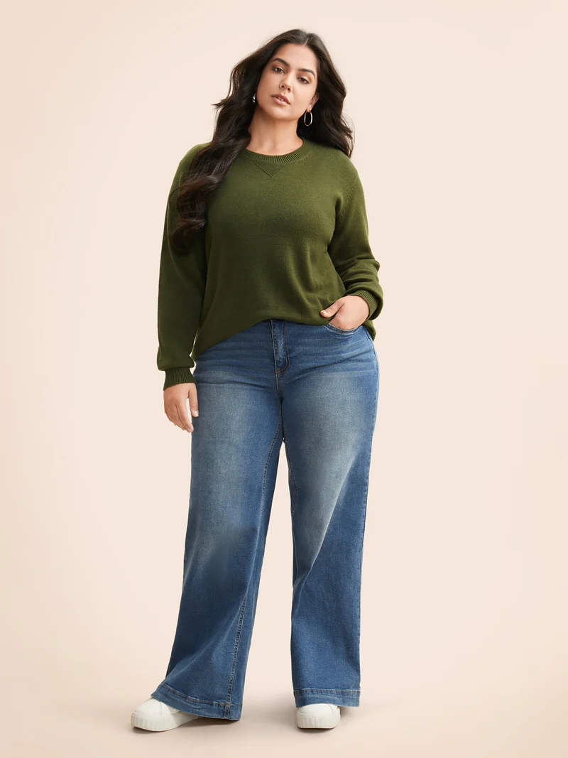 Supersoft Essentials Solid Slit Hem Pullover