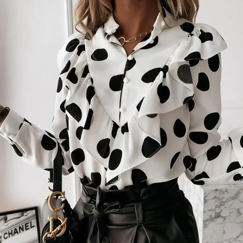 Women's Elegant Leopard Print Long Sleeve Blouse | Stylish All-Season Top