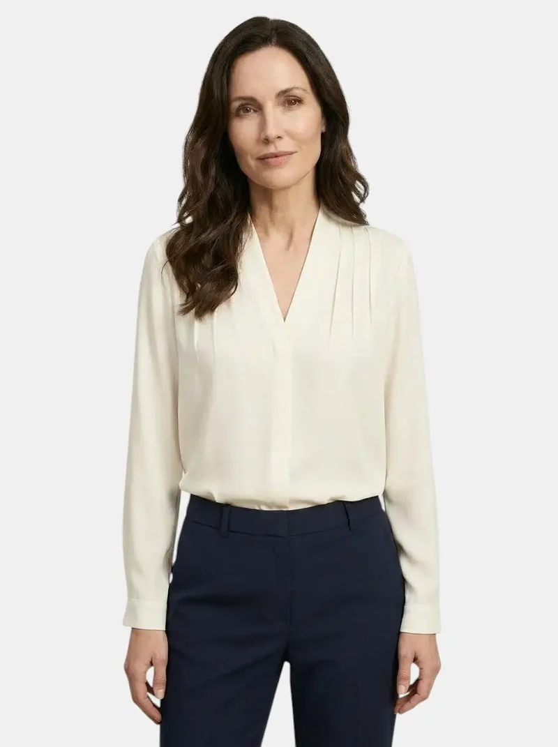 Women's Elegant Satin Puff Sleeve Blouse | Tailored Waist Summer Top