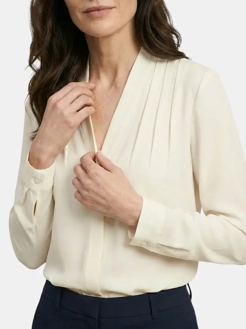 Women's Elegant Satin Puff Sleeve Blouse | Tailored Waist Summer Top