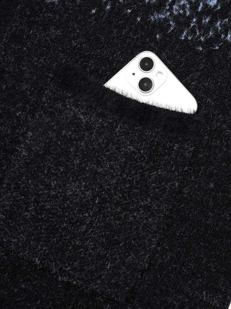 Ombre Contrast Drop Shoulder Sleeve Cardigan