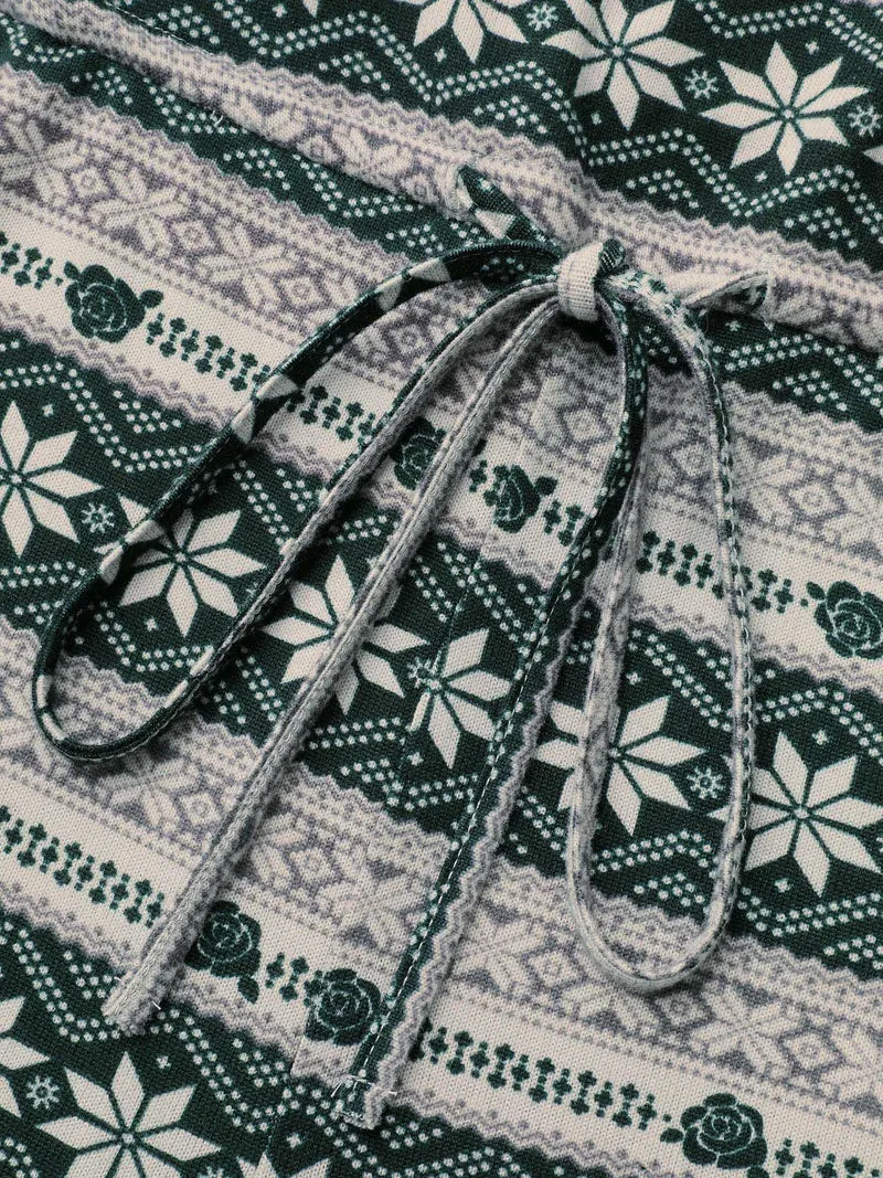 Snowflakes Printed Adjustable Waist Jumpsuit