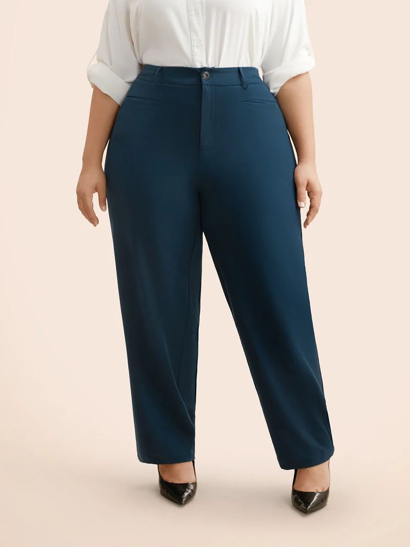 Straight Leg Single-flap Pocket Pants