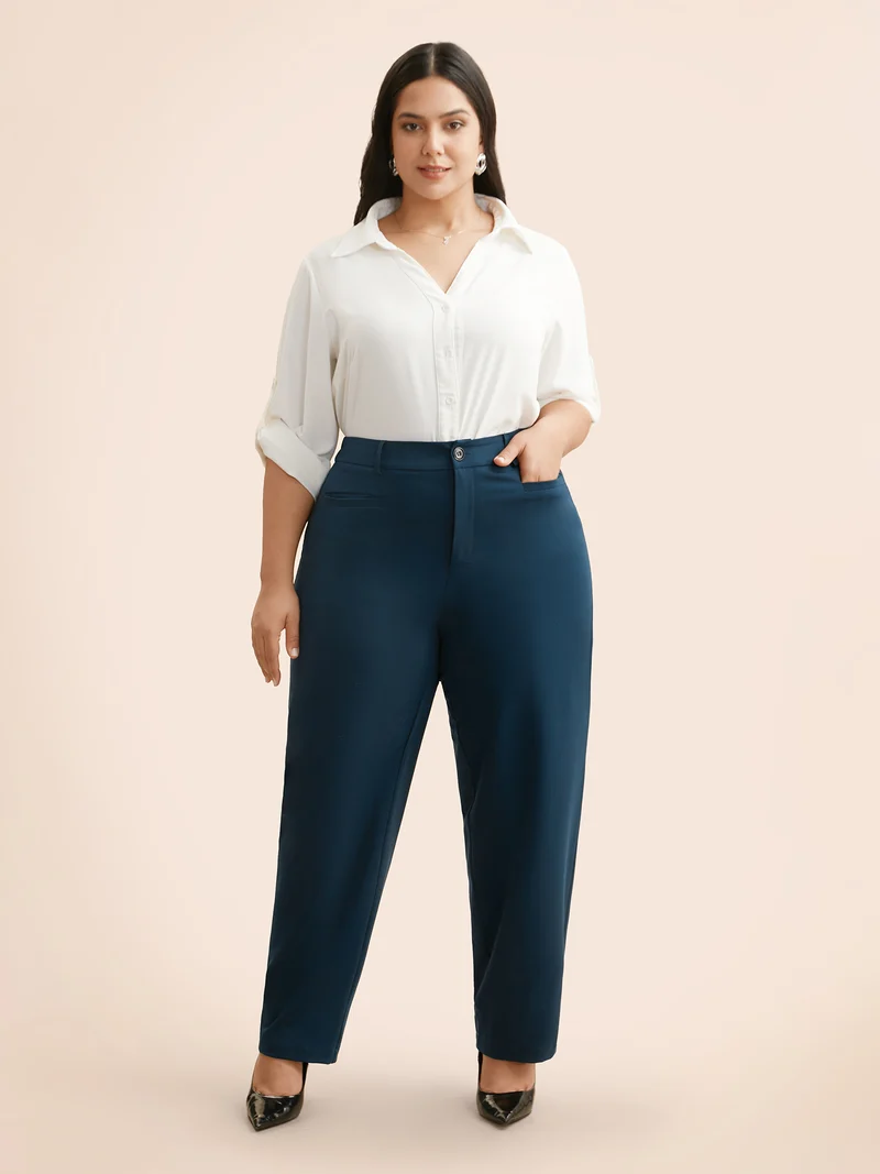 Straight Leg Single-flap Pocket Pants