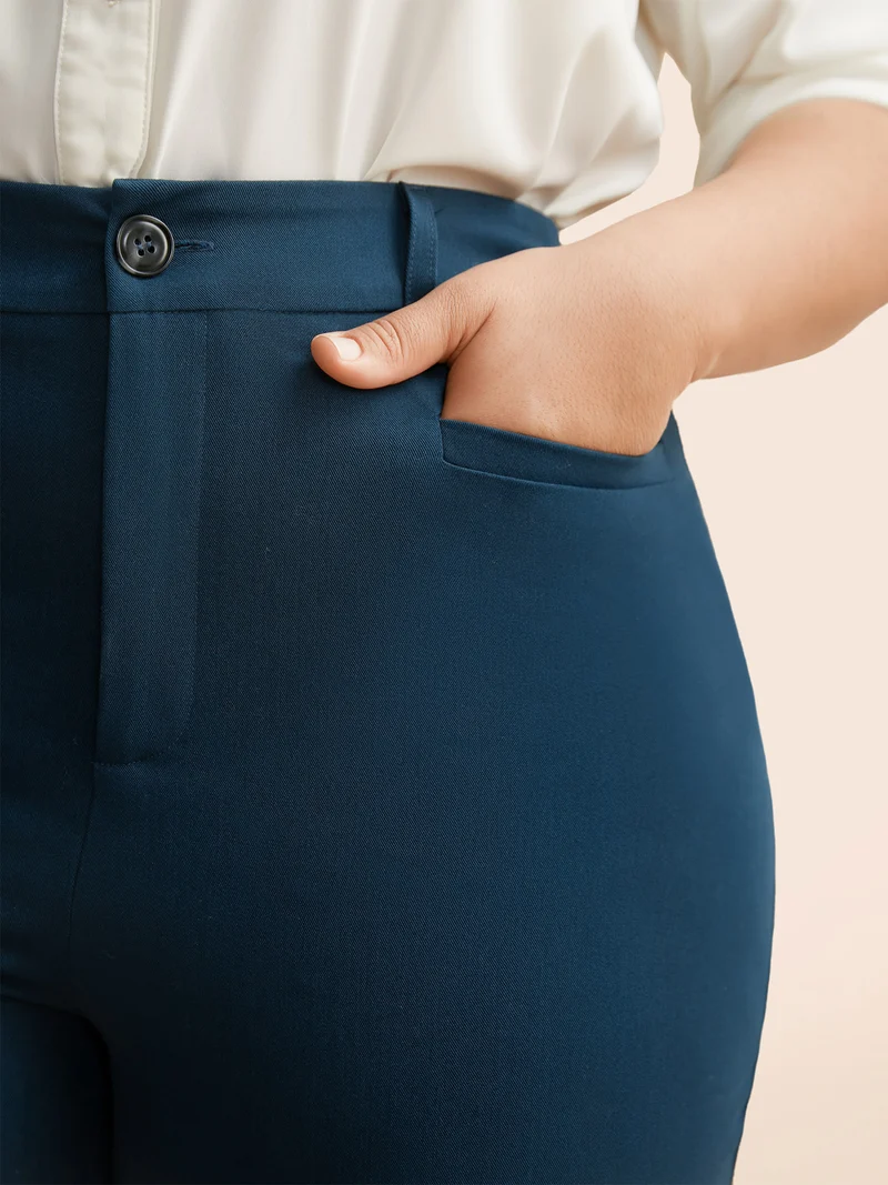 Straight Leg Single-flap Pocket Pants