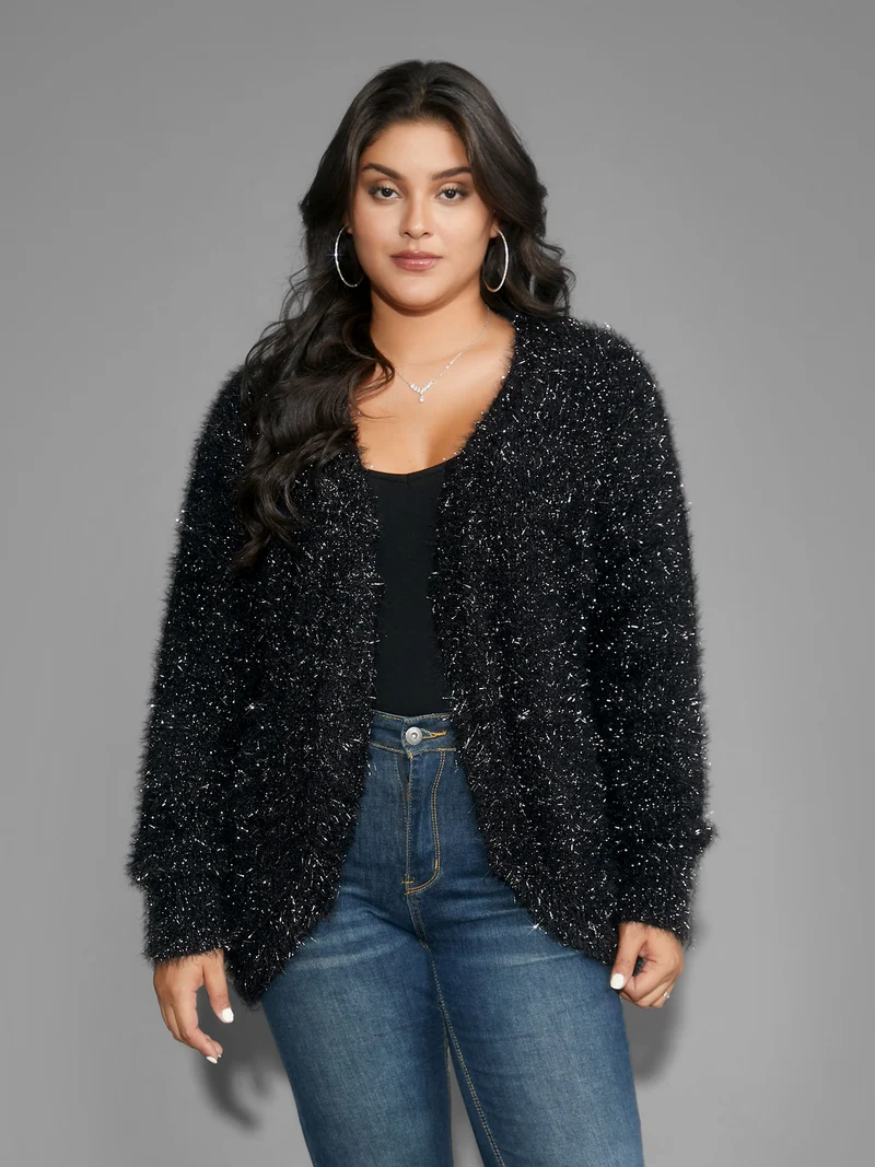 Luxe Fluffy Open Front Cardigan