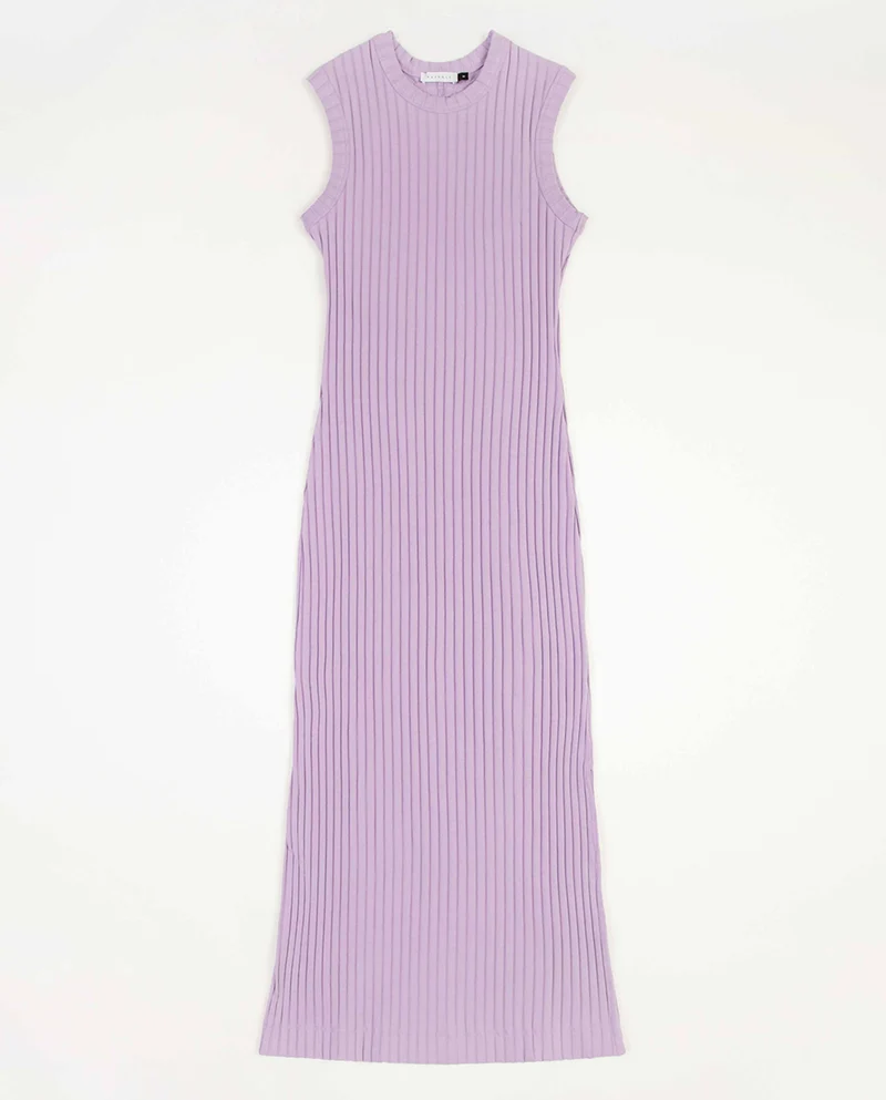 Robe midi dos nu en coton bio côtelé