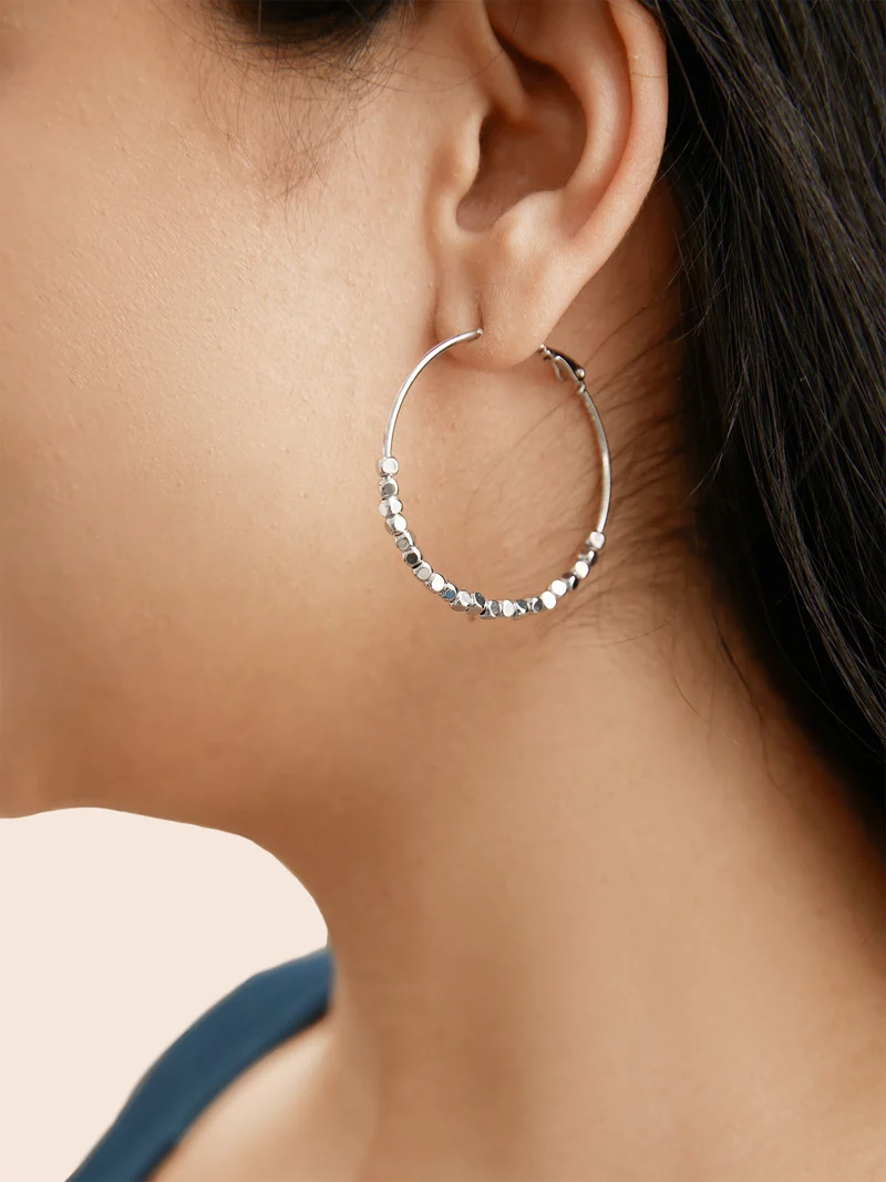 Bead Detail Hoop Earrings