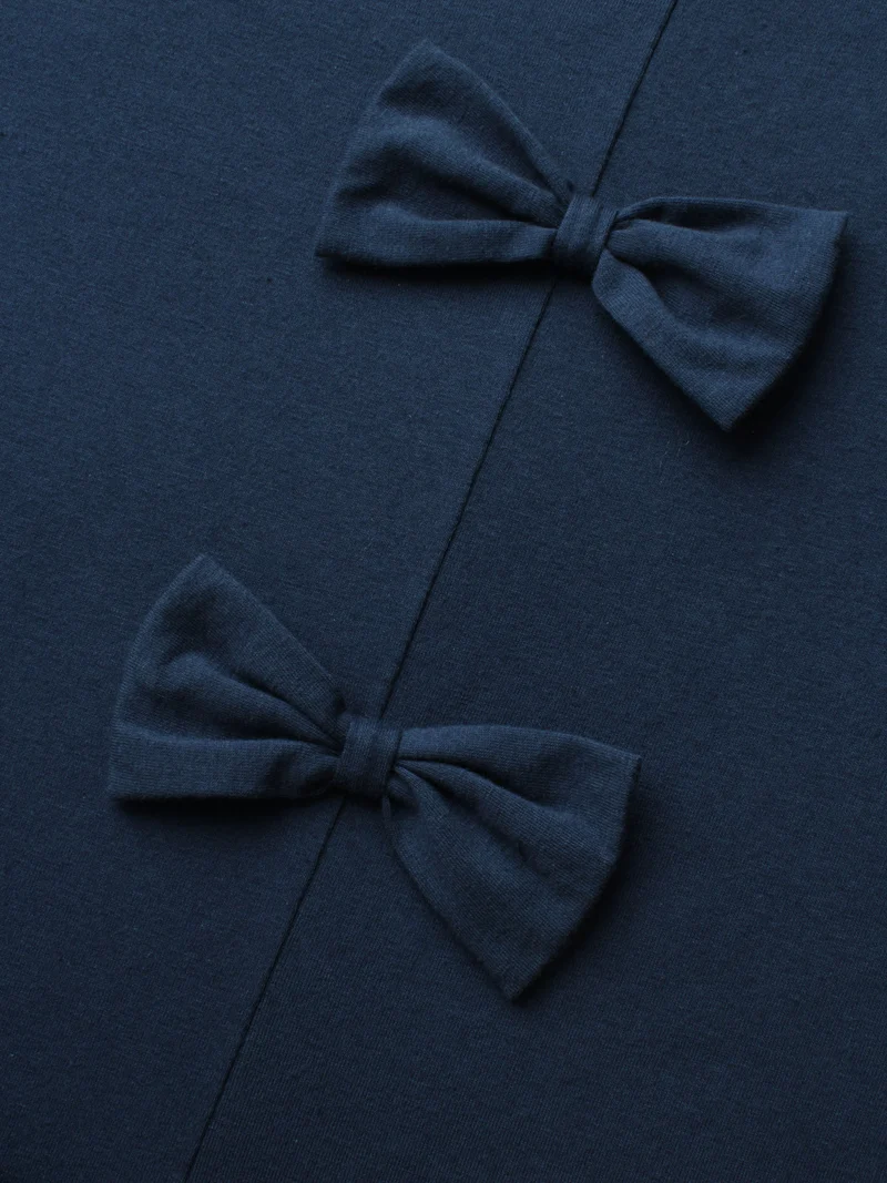 Cotton Bow-Back Detail Slit Tee