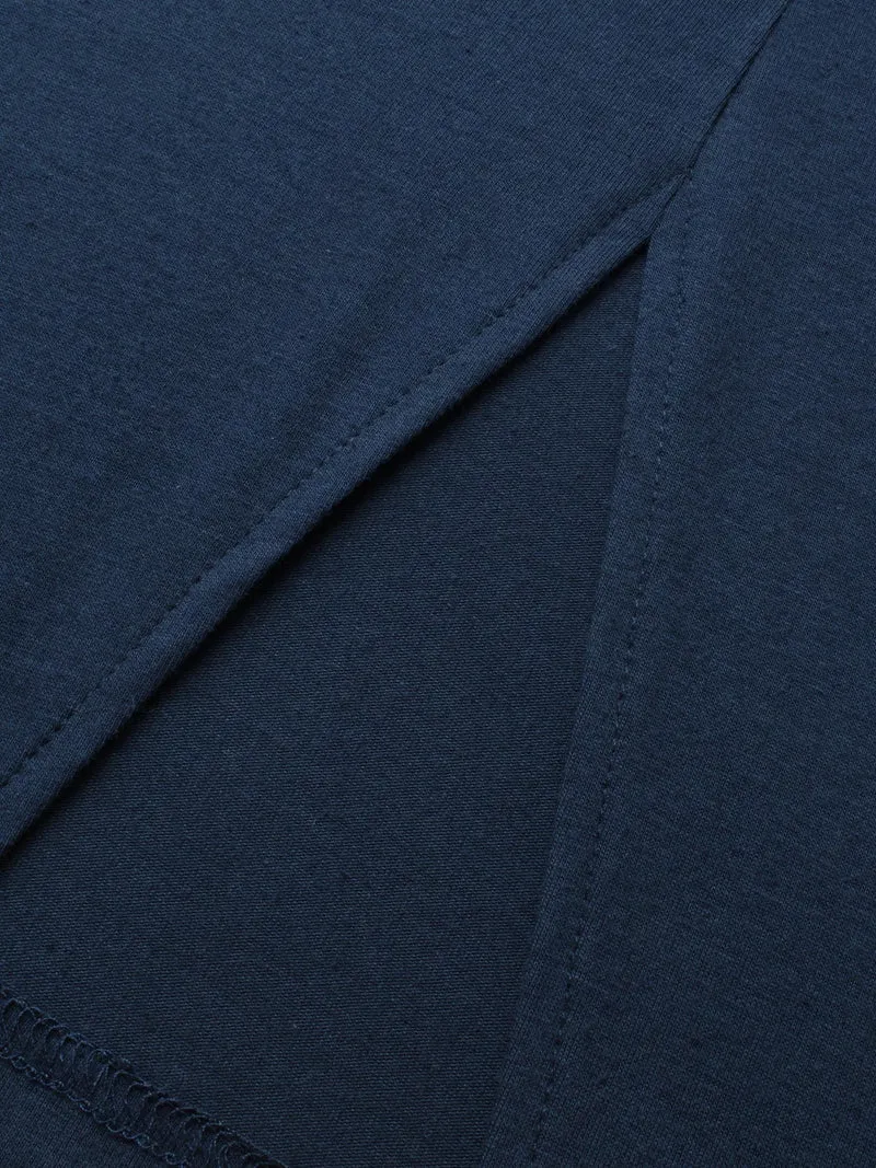 Cotton Bow-Back Detail Slit Tee