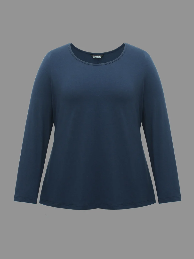 Cotton Bow-Back Detail Slit Tee
