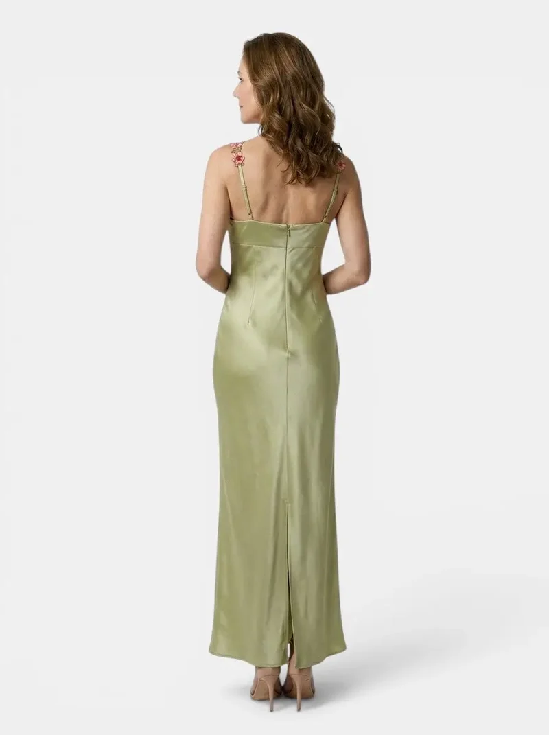 Women's Floral Embroidered Maxi Dress | Elegant Flowing Summer Gown