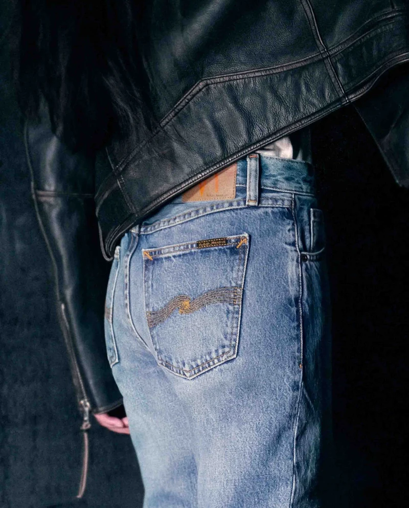 Jean droit en coton bio Shady Sadie Indigo Blues