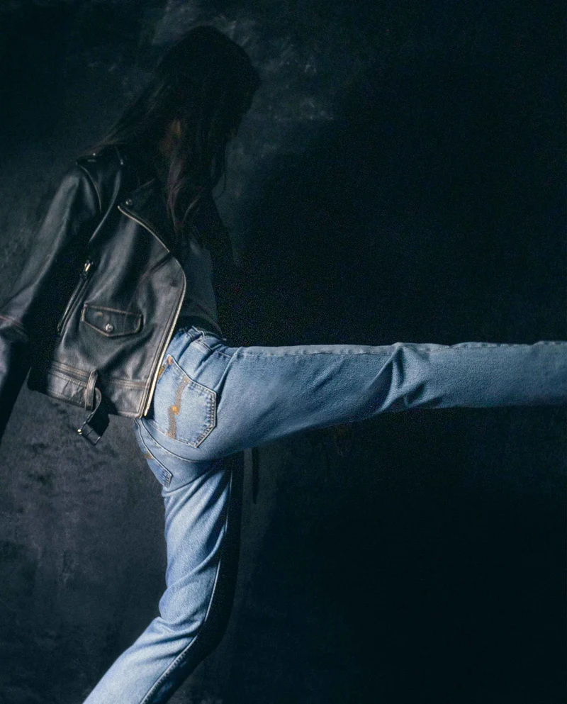 Jean droit en coton bio Shady Sadie Indigo Blues