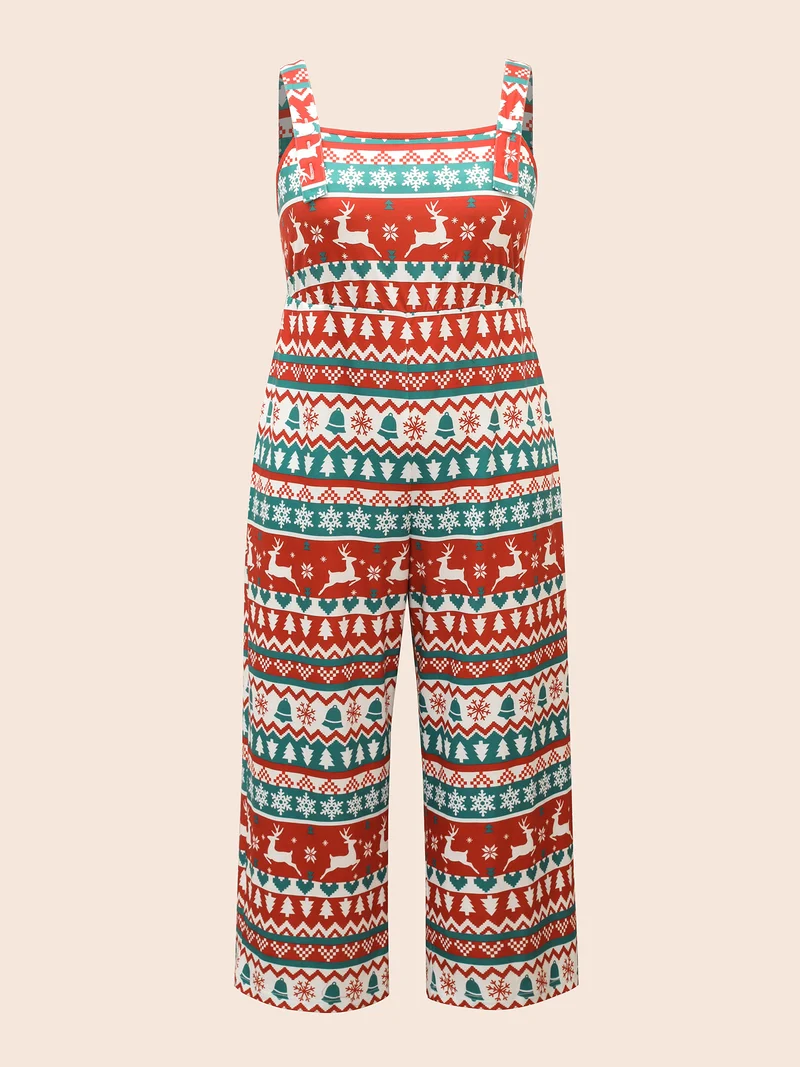 Cami Stripe Knit Straight-Leg Lounge Jumpsuit