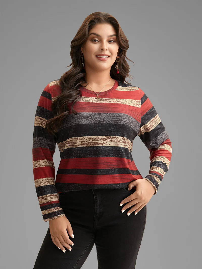 Holiday Colorful Striped Tee