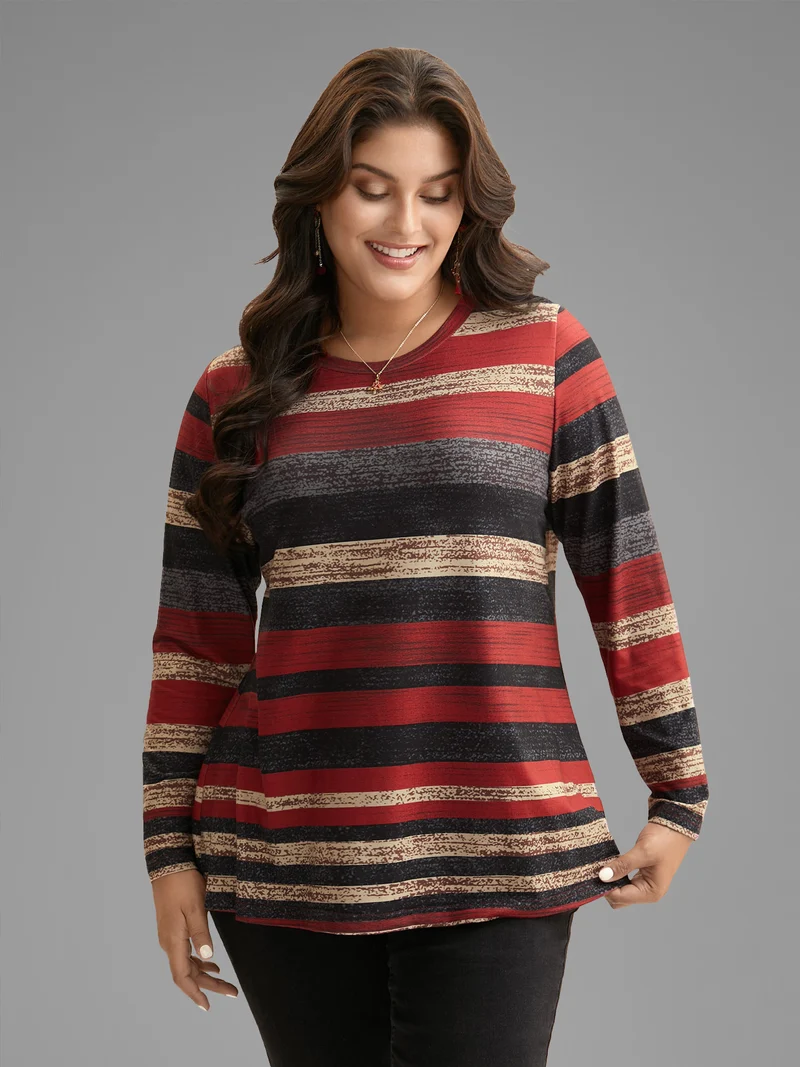 Holiday Colorful Striped Tee