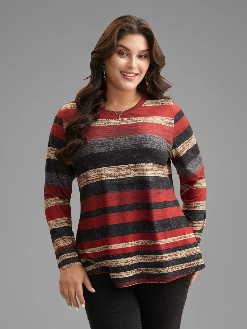 Holiday Colorful Striped Tee
