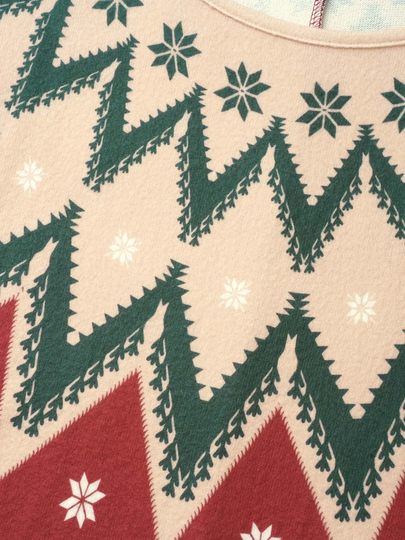 Fair Isle Yoke Waist-Tie Midi Dress