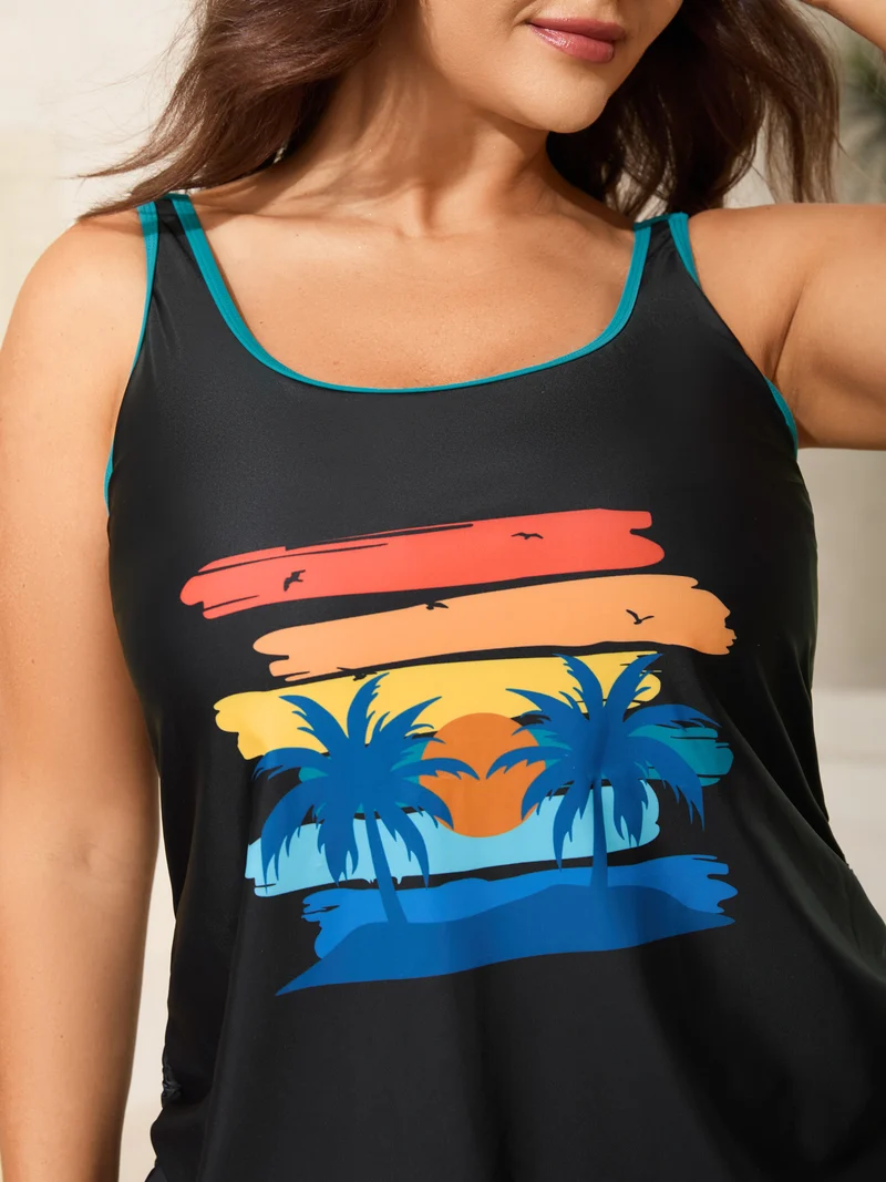 Tropical Vibrance Side Drawstring Swim Top