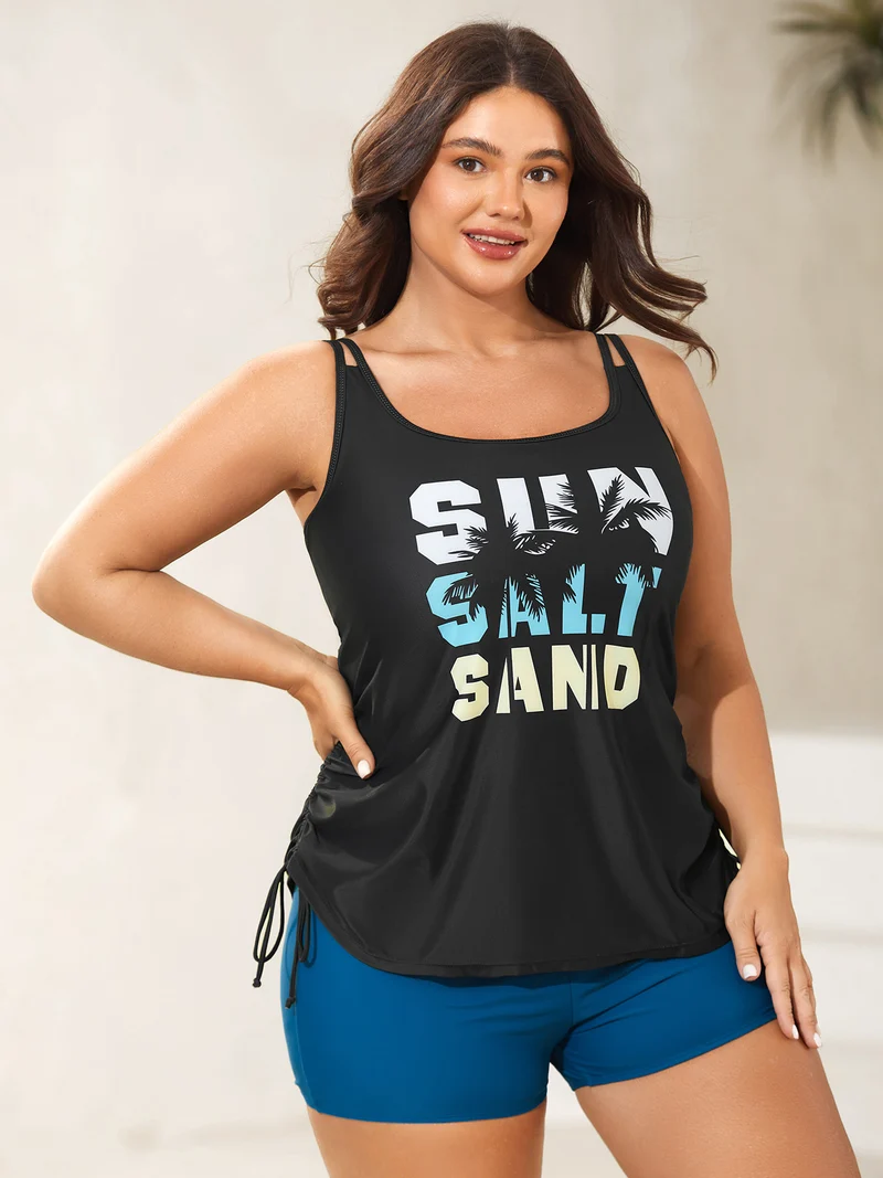 Sun Salt Sand Print Swim Top