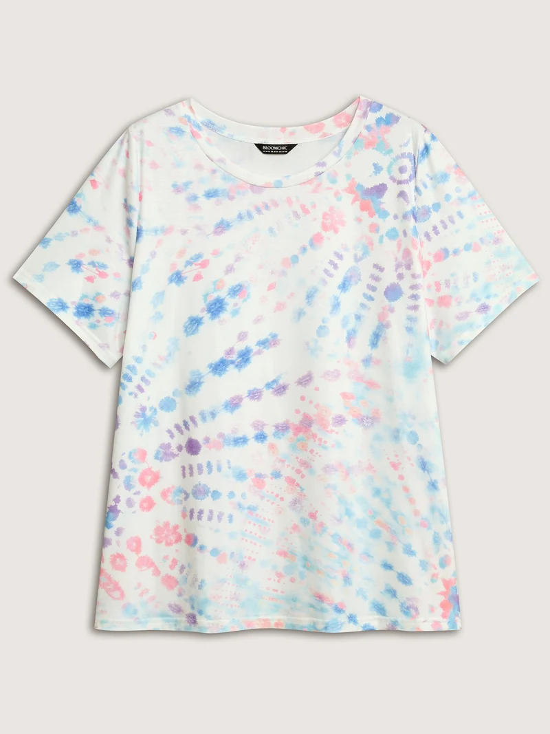 Tie-Dye Ombre Round Neck T-Shirt