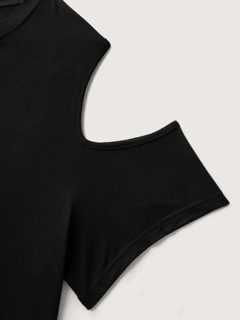 Supersoft Solid Cut-Out Shoulder T-Shirt