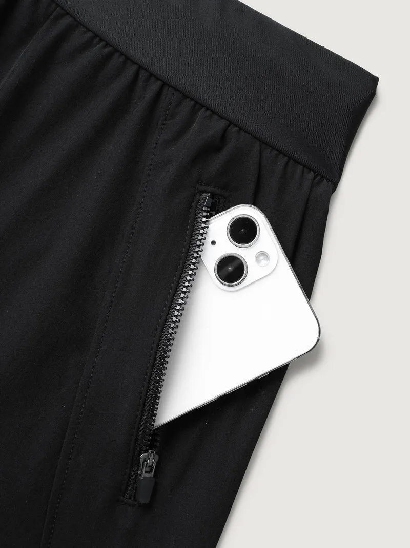 Zipper Pockets Straight-Leg Swim Bottoms