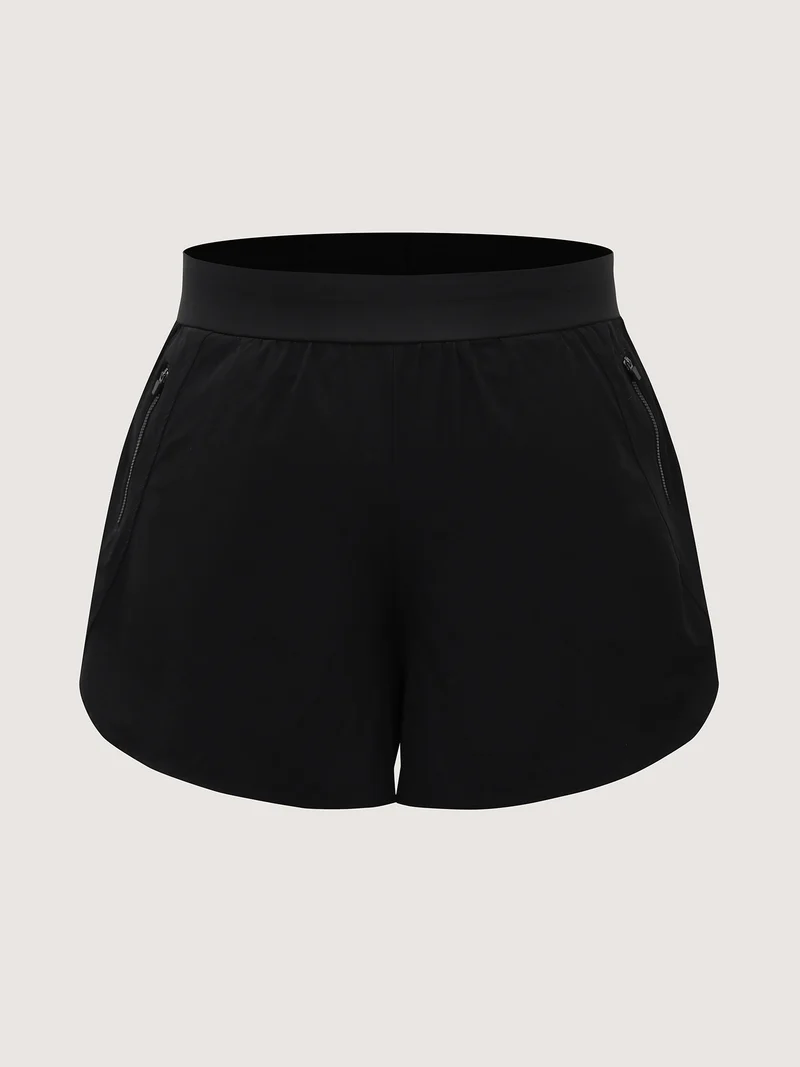 Zipper Pockets Straight-Leg Swim Bottoms
