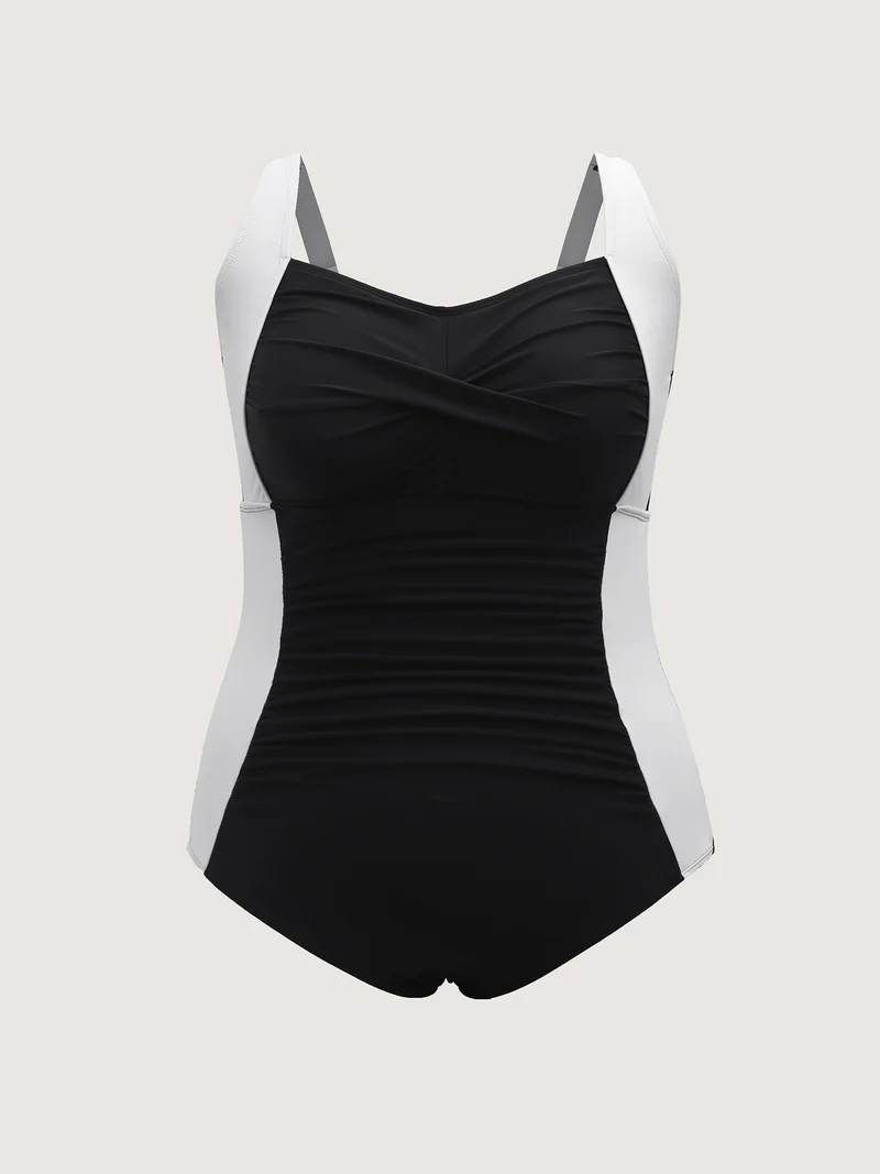 Twist Color Block One-Piece Swimsuit