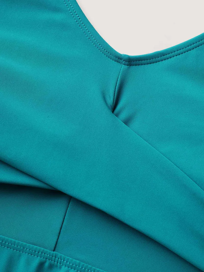 Twist Front Fit and Flare Swim Top