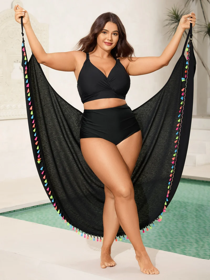Wrap-Style Tassels Kimono
