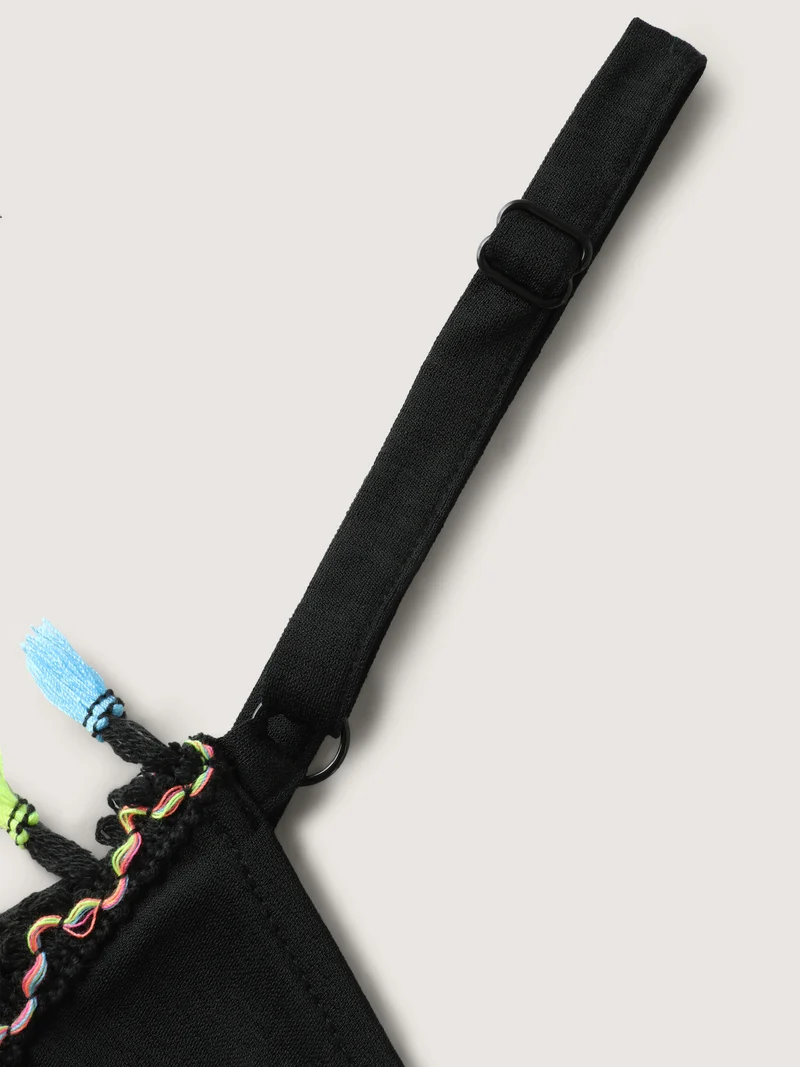 Wrap-Style Tassels Kimono