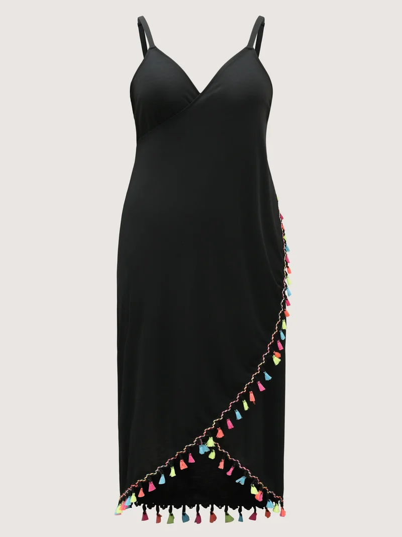 Wrap-Style Tassels Kimono