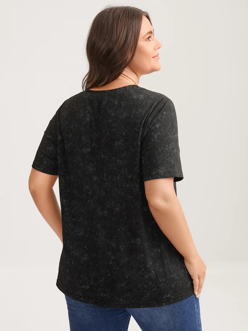 Vintage Cut-Out Solid T-Shirt