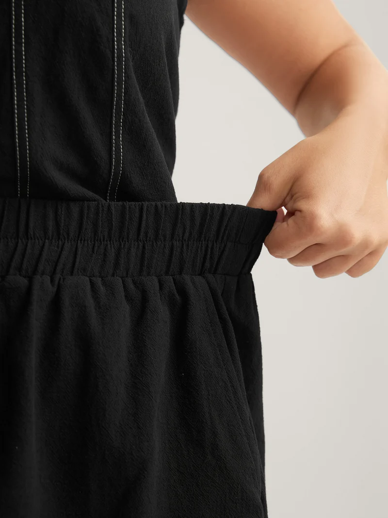 Cotton Color Contrast Seamed Co-ord Set