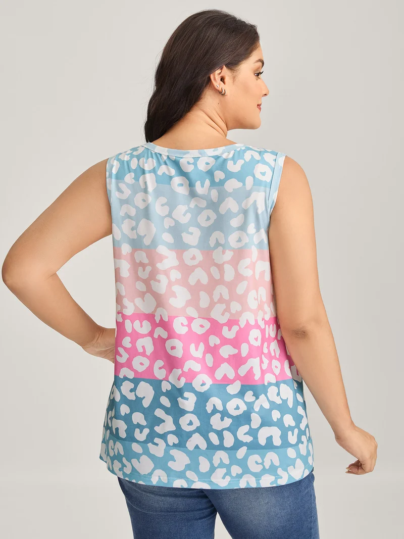 Leopard Print Color Gradient Tank Top