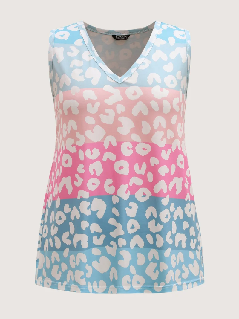 Leopard Print Color Gradient Tank Top